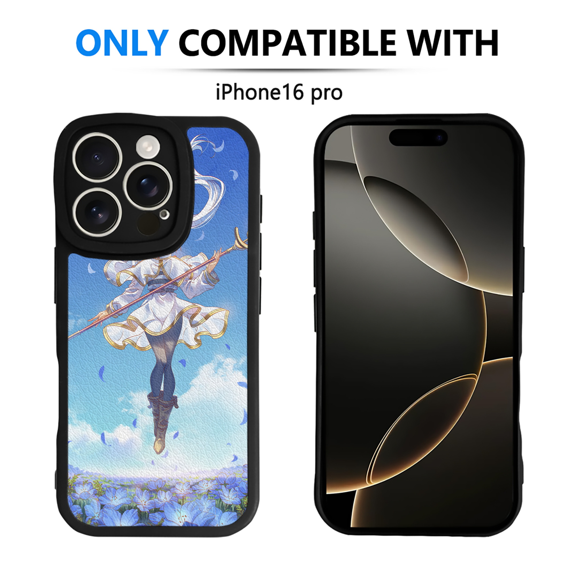 （画像用） 葬送のフリーレン Frieren 【iPhone 16シリーズ対応】シリコンスマホケース（レザー調） 材質：シリコン
